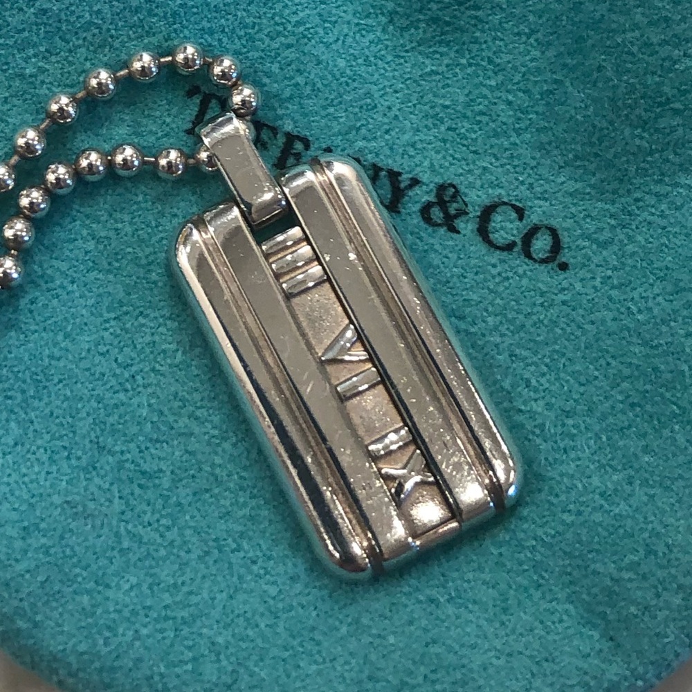 Tiffany Dog Tag Sterling Silver Necklace.
